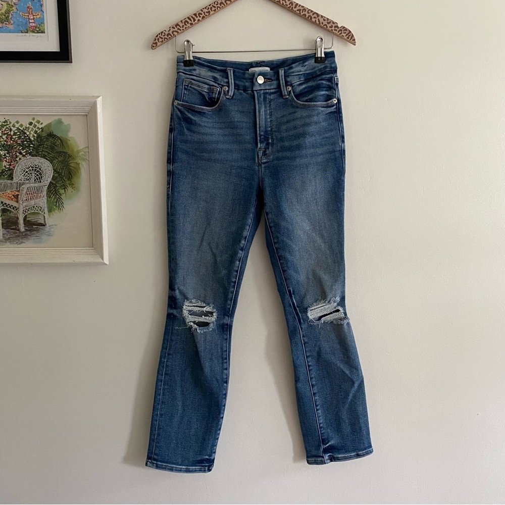 GOOD AMERICAN Dark Wash Skinny Jeans Size 27